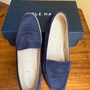 Marine blue suede Cole Haan loafers